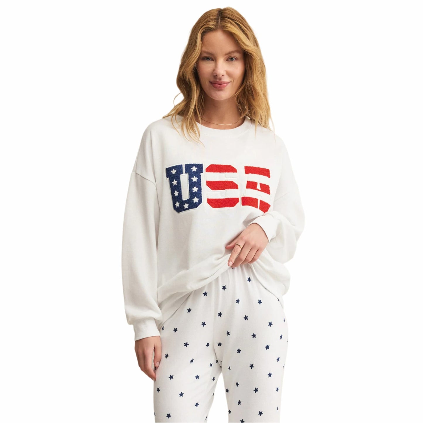 Z Supply Women's Oversized USA Sweatshirt