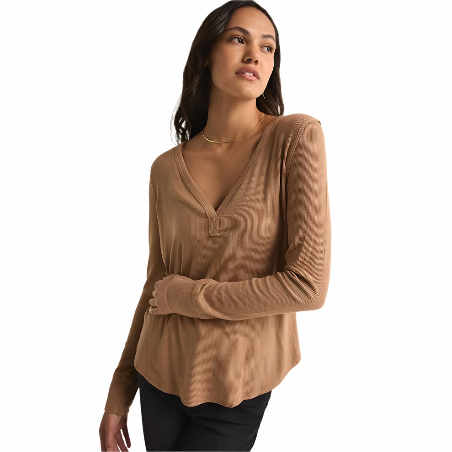 Z Supply Elton Rib Long Sleeve Top