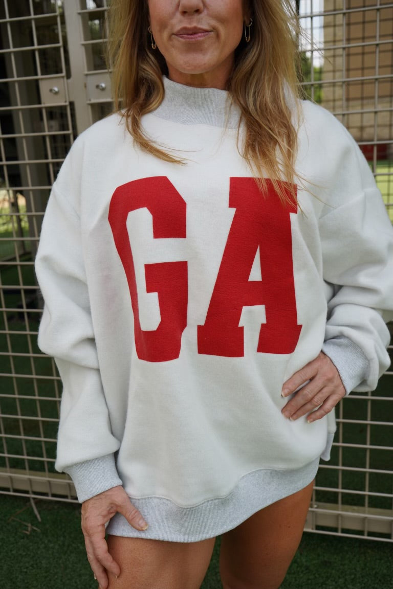 Georgia Reversible Mock Neck Sweatshirt