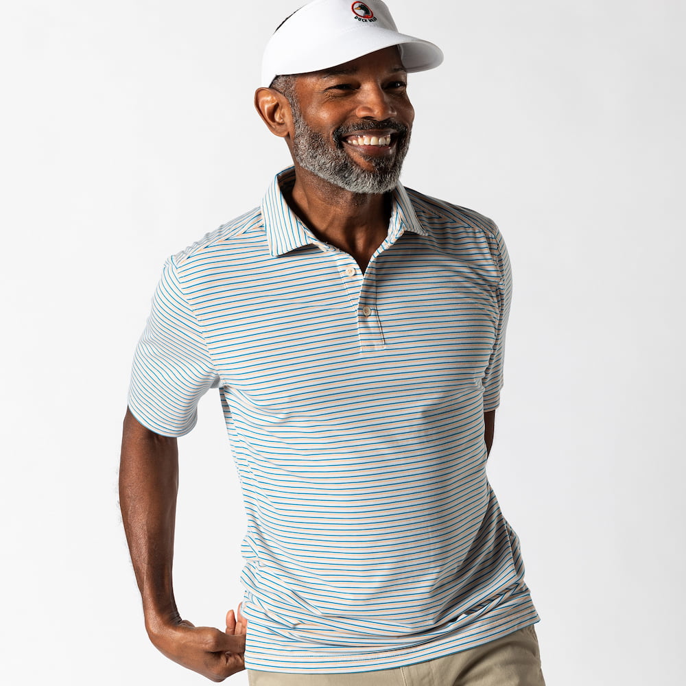 Duck Head Men's Striped Summerford Performance Jersey Polo