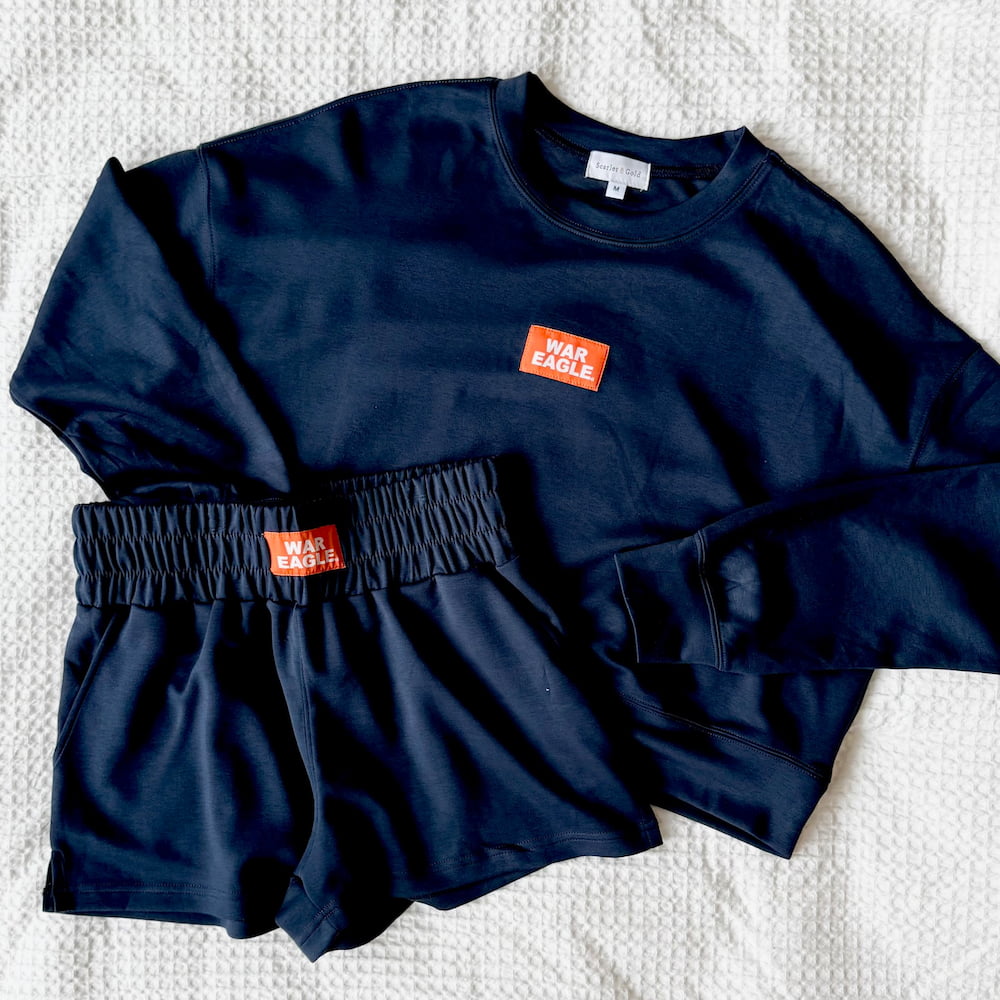 Scarlet & Gold Ava Airy Crewneck Sweatshirt - Auburn