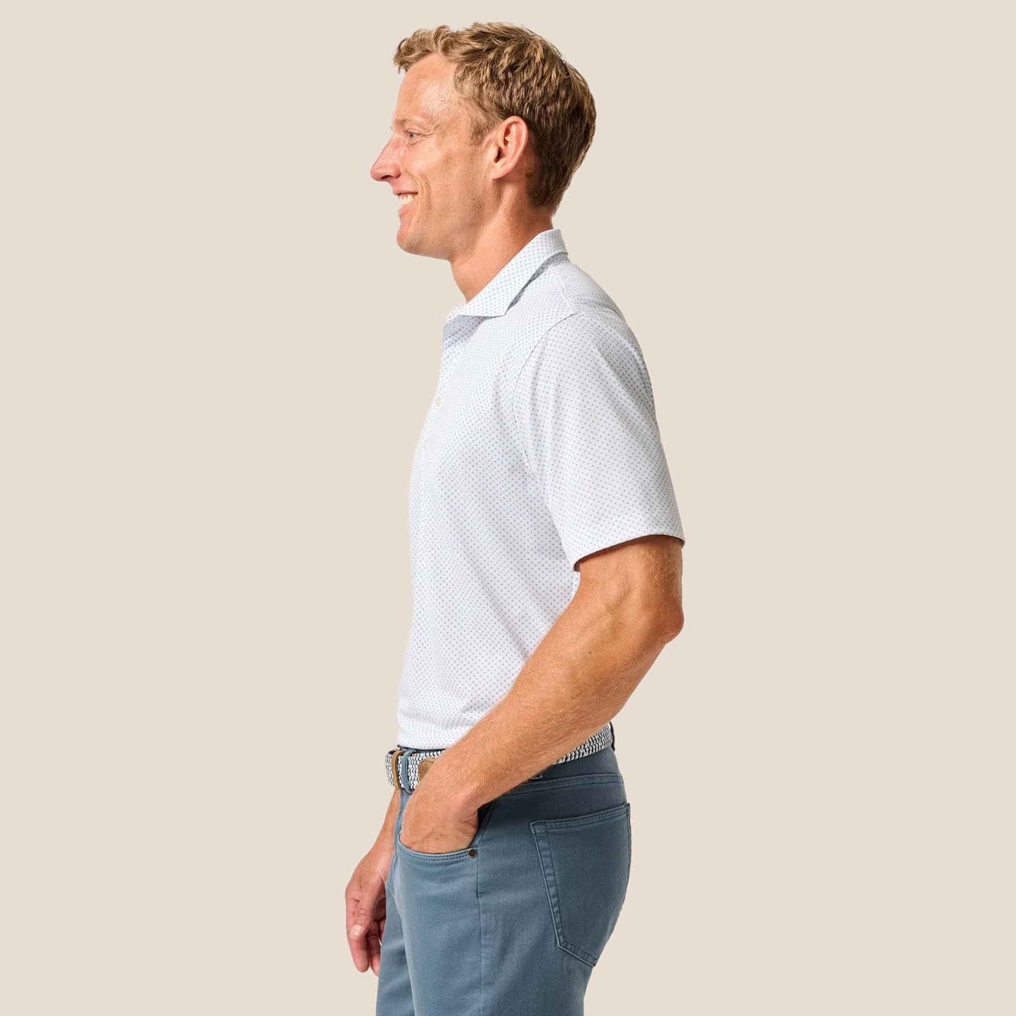Johnnie-O Men's Cason Mesh Printed Polo